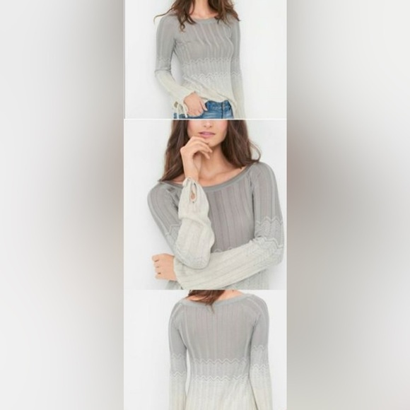 White House Black Market Gray and Cream Sweater - Picture 2 of 15